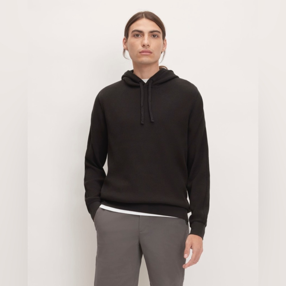 Everlane Black Hooded Knit Sweatshirt